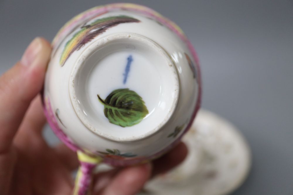 A Berlin porcelain cup, cover and saucer, height 15cm